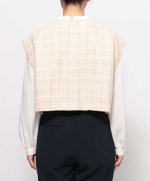 LEPSIM(レプシィム)の「【入卒式/セレモニー】ツィードショートジレ 599896(その他アウター・レディース・ネイビー/ライトベージュ・FREE)」の5枚目の写真