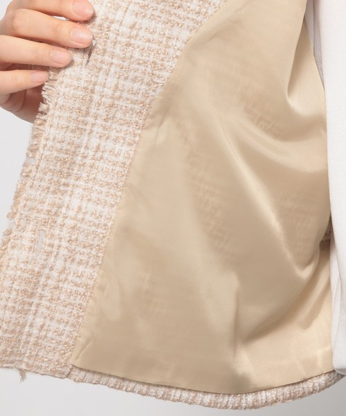 LEPSIM(レプシィム)の「【入卒式/セレモニー】ツィードショートジレ 599896(その他アウター・レディース・ネイビー/ライトベージュ・FREE)」の10枚目の写真