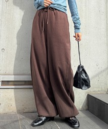 ISOOK | 【ISOOK / アイスー】ウールライク起毛コクーンパンツ / リラックスパンツ ドロストパンツ カーブ バレル ホワイト ブラック ブラウン 白 黒 ZOZOTOWN限定(その他パンツ)