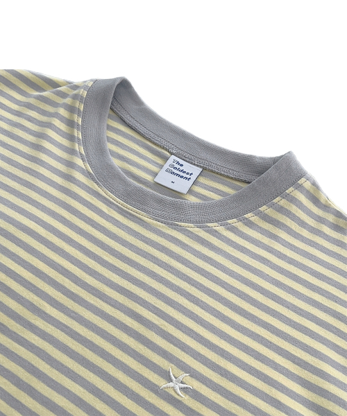 THECOLDESTMOMENT（ザコールデストモーメント）の「TCM mini logo stripe long sleeve (yellow/grey)（Tシャツ/カットソー・レディース・その他・MEDIUM/LARGE）」の4枚目の写真