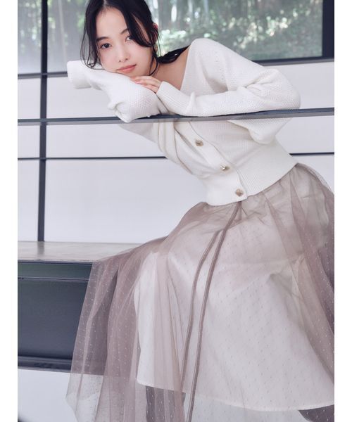 セール】チュールスカートセットカーディガン（ワンピース）｜SNIDEL