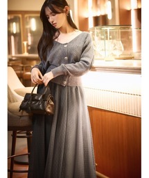 SNIDEL | チュールスカートセットカーディガン(ワンピース)