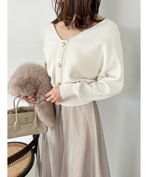 SNIDEL(スナイデル)の「チュールスカートセットカーディガン(ワンピース・レディース・グレー/アイボリー/ライトブルー・0/1)」の8枚目の写真