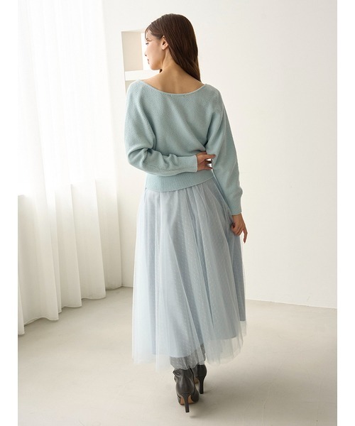 チュールスカートセットカーディガン（ワンピース）｜SNIDEL
