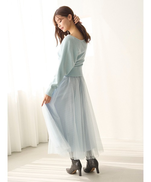 SNIDEL(スナイデル)の「チュールスカートセットカーディガン(ワンピース・レディース・グレー/アイボリー/ライトブルー・0/1)」の11枚目の写真