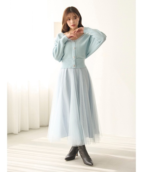 SNIDEL(スナイデル)の「チュールスカートセットカーディガン(ワンピース・レディース・グレー/アイボリー/ライトブルー・0/1)」の17枚目の写真