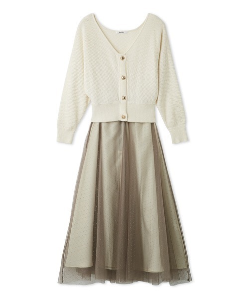 SNIDEL(スナイデル)の「チュールスカートセットカーディガン(ワンピース・レディース・グレー/アイボリー/ライトブルー・0/1)」の18枚目の写真