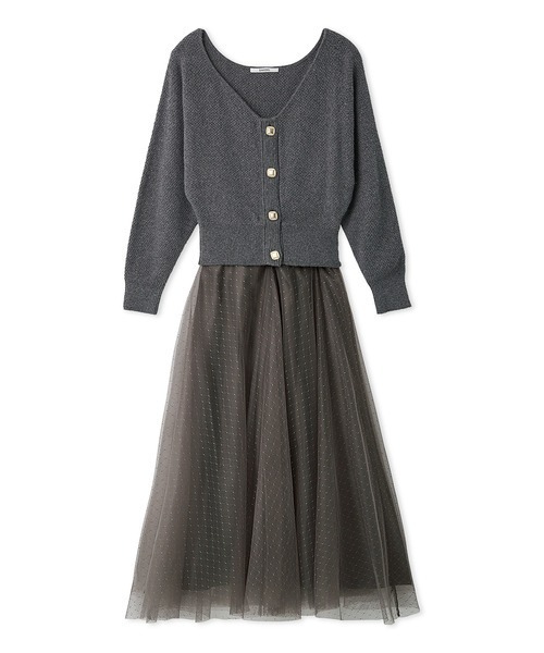 チュールスカートセットカーディガン（ワンピース）｜SNIDEL
