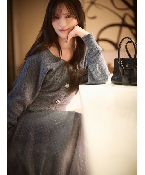 セール】チュールスカートセットカーディガン（ワンピース）｜SNIDEL