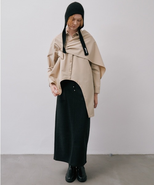 Muel Chic（ミュエルシック）の「Canberra scarf shirt  キャンベラスカーフシャツ（シャツ/ブラウス・レディース・ベージュ/オフホワイト/ブラック・FREE）」の3枚目の写真