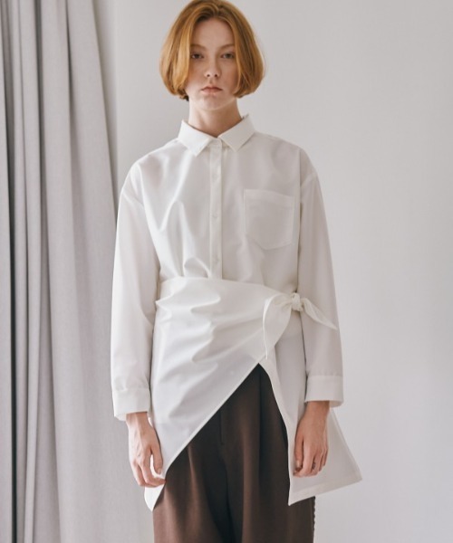 Muel Chic（ミュエルシック）の「Canberra scarf shirt  キャンベラスカーフシャツ（シャツ/ブラウス・レディース・ベージュ/オフホワイト/ブラック・FREE）」の11枚目の写真