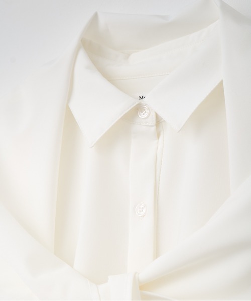 Muel Chic（ミュエルシック）の「Canberra scarf shirt  キャンベラスカーフシャツ（シャツ/ブラウス・レディース・ベージュ/オフホワイト/ブラック・FREE）」の9枚目の写真