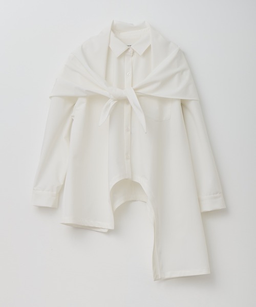 Muel Chic（ミュエルシック）の「Canberra scarf shirt  キャンベラスカーフシャツ（シャツ/ブラウス・レディース・ベージュ/オフホワイト/ブラック・FREE）」の5枚目の写真
