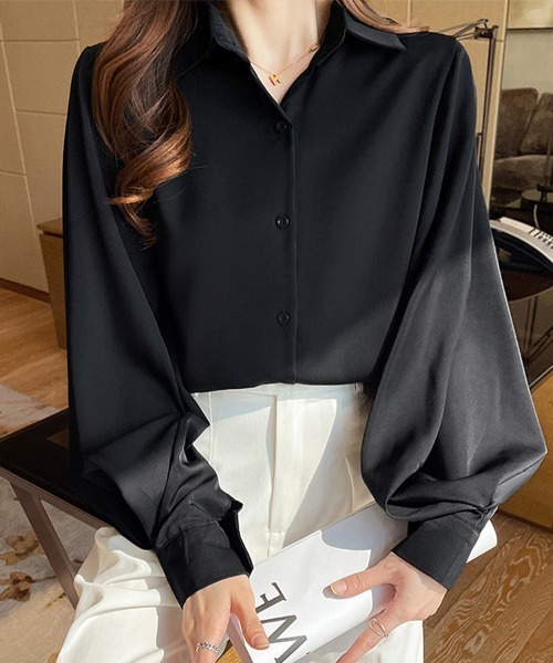 ONEP STAR(ワンピスター)の「クラシックカラーブラウス(シャツ/ブラウス・レディース・ホワイト/ブラック・MEDIUM/LARGE/X-LARGE)」の8枚目の写真