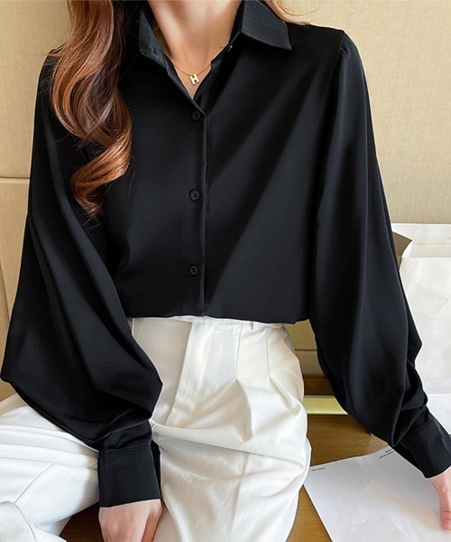 ONEP STAR(ワンピスター)の「クラシックカラーブラウス(シャツ/ブラウス・レディース・ホワイト/ブラック・MEDIUM/LARGE/X-LARGE)」の10枚目の写真