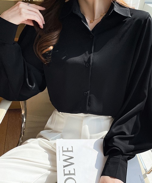 ONEP STAR(ワンピスター)の「クラシックカラーブラウス(シャツ/ブラウス・レディース・ホワイト/ブラック・MEDIUM/LARGE/X-LARGE)」の11枚目の写真