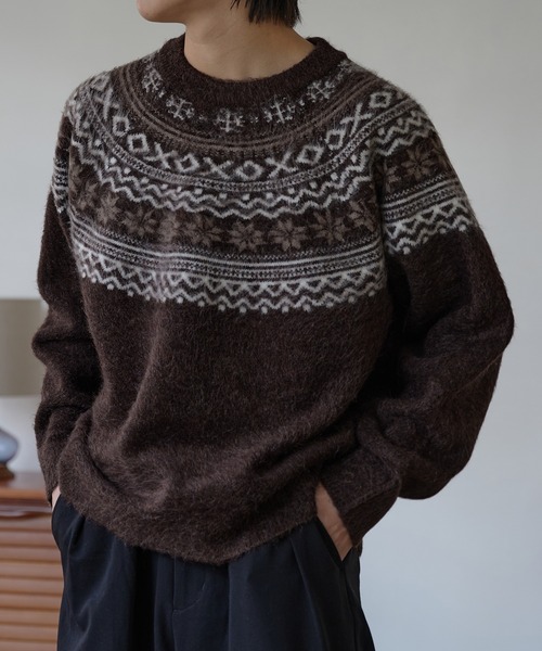 epnok(エプノック)の「ノルディックルーズニット(ニット/セーター・メンズ・ブラウン/ブラック/グレー・LARGE/MEDIUM/SMALL)」の3枚目の写真