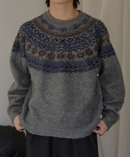 epnok(エプノック)の「ノルディックルーズニット(ニット/セーター・メンズ・ブラウン/ブラック/グレー・LARGE/MEDIUM/SMALL)」の2枚目の写真