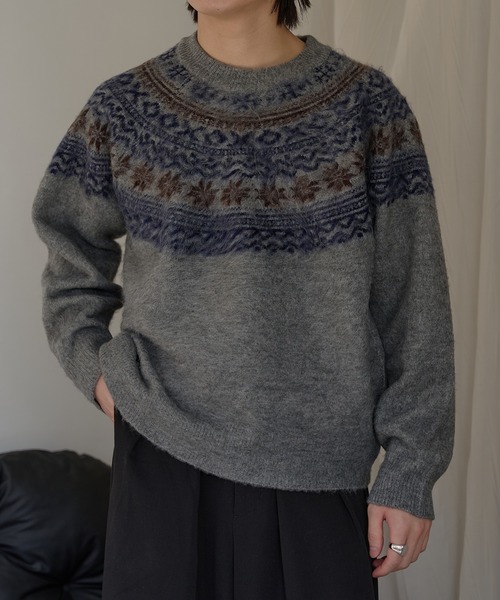 epnok(エプノック)の「ノルディックルーズニット(ニット/セーター・メンズ・ブラウン/ブラック/グレー・LARGE/MEDIUM/SMALL)」の12枚目の写真