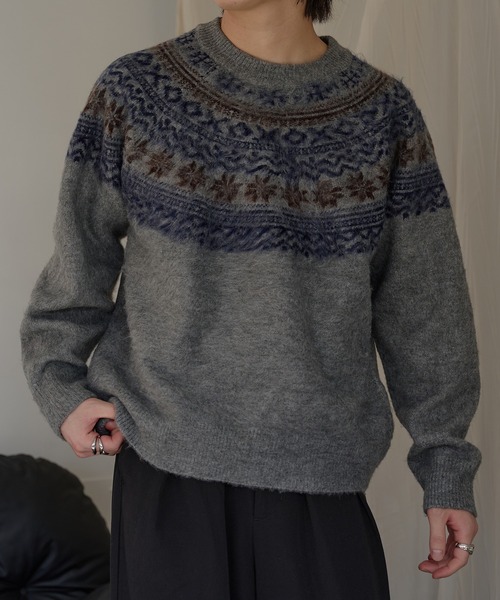 epnok(エプノック)の「ノルディックルーズニット(ニット/セーター・メンズ・ブラウン/ブラック/グレー・LARGE/MEDIUM/SMALL)」の15枚目の写真