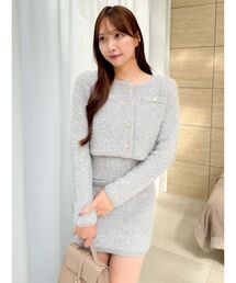 dazzlin | 【セット対応】ヘアリーニットジャケット(ノーカラージャケット)