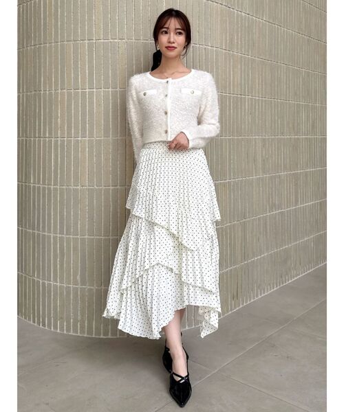 dazzlin（ダズリン）の「【セット対応】ヘアリーニットジャケット（ノーカラージャケット・レディース・オフホワイト/グレー/チャコールグレー/ピンク・FREE）」の16枚目の写真