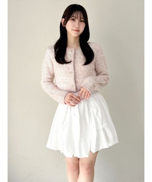 dazzlin（ダズリン）の「【セット対応】ヘアリーニットジャケット（ノーカラージャケット・レディース・オフホワイト/グレー/チャコールグレー/ピンク・FREE）」の20枚目の写真