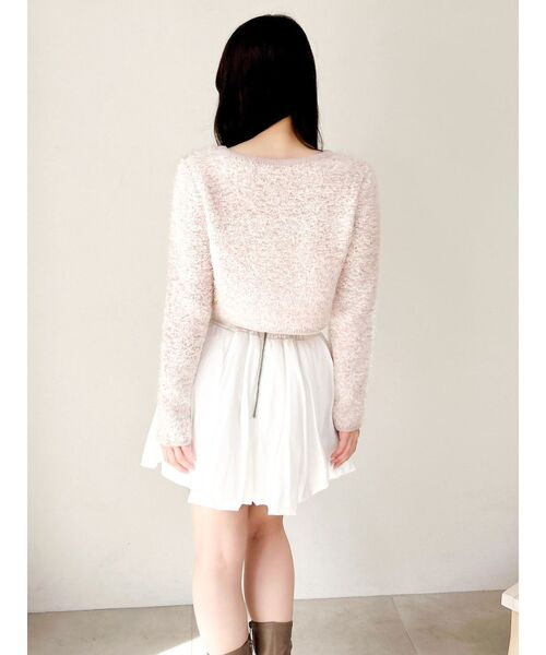 dazzlin（ダズリン）の「【セット対応】ヘアリーニットジャケット（ノーカラージャケット・レディース・オフホワイト/グレー/チャコールグレー/ピンク・FREE）」の21枚目の写真