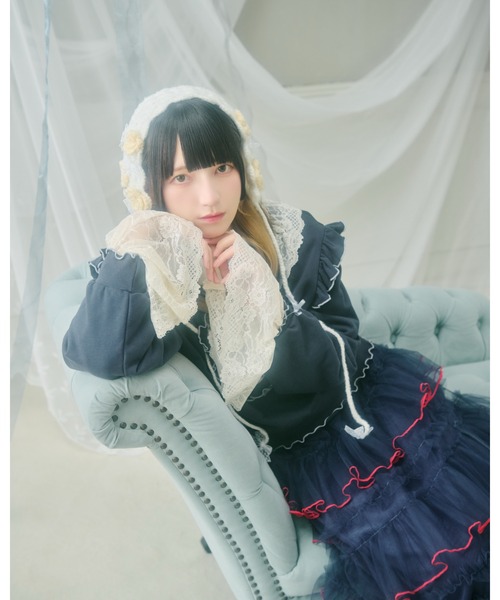 kutir（クティール）の「【クティールとレトロ】アソートハートフリルリボンスウェット（スウェット・レディース・アイボリー/レッド/ベージュ/ネイビー・FREE）」の6枚目の写真