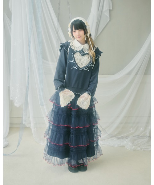 kutir（クティール）の「【クティールとレトロ】アソートハートフリルリボンスウェット（スウェット・レディース・アイボリー/レッド/ベージュ/ネイビー・FREE）」の11枚目の写真