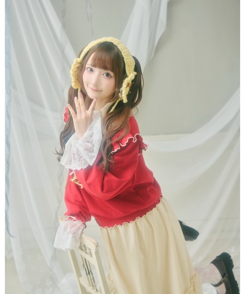 kutir（クティール）の「【クティールとレトロ】アソートハートフリルリボンスウェット（スウェット・レディース・アイボリー/レッド/ベージュ/ネイビー・FREE）」の17枚目の写真