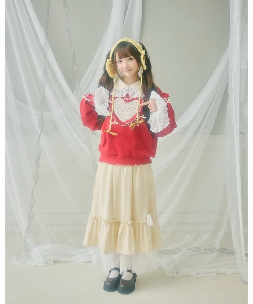 クティールとレトロ】アソートハートフリルリボンスウェット