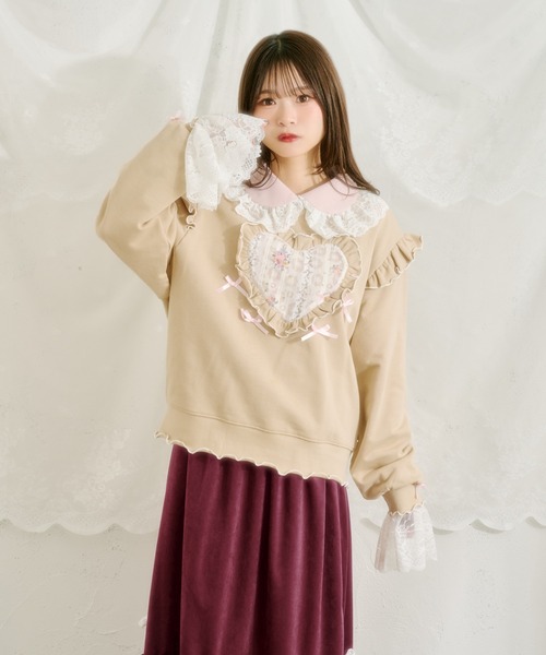 クティールとレトロ】アソートハートフリルリボンスウェット