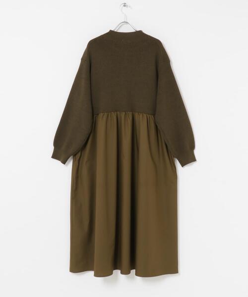 URBAN RESEARCH DOORS（アーバンリサーチドアーズ）の「ニットドッキングワンピース（ワンピース・レディース・ブラック/カーキ・MEDIUM）」の15枚目の写真