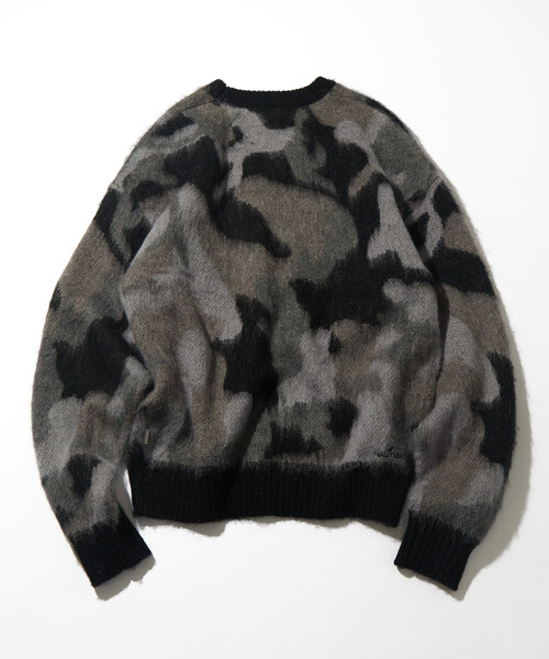 NAUTICA（ノーティカ）の「NAUTICA/ノーティカ モヘア混 迷彩ジャカード クルーネックニット プルオーバー/カモ柄（ニット/セーター・メンズ・ブラック/オリーブ・LARGE/X-LARGE/MEDIUM）」の9枚目の写真