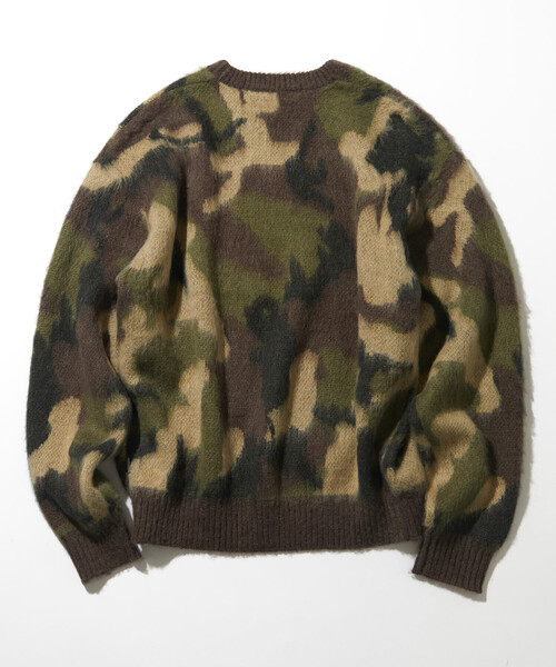 NAUTICA（ノーティカ）の「NAUTICA/ノーティカ モヘア混 迷彩ジャカード クルーネックニット プルオーバー/カモ柄（ニット/セーター・メンズ・ブラック/オリーブ・LARGE/X-LARGE/MEDIUM）」の5枚目の写真