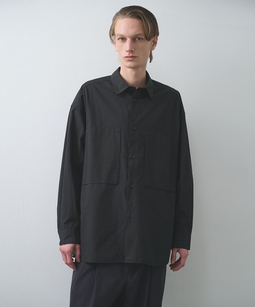 STILL BY HAND(スティルバイハンド)の「【STILL BY HAND】Garment-dye over shirt(シャツ/ブラウス・メンズ・ブラック/ナチュラル・46/48)」の1枚目の写真