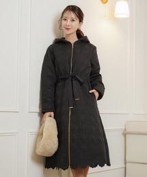 キルティングコート ロング丈」に該当するブラック/黒色系のレディース