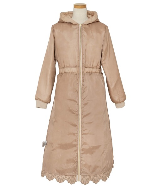 スカラップ刺繍キルティング ロング丈 コート le reve vaniller スカラップ刺繍 キルティング ロング丈 コート le reve vaniller