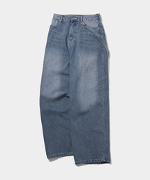 SOME PLACE（サムプレイス）の「Unisex Hidden String Wide Keyring Washing Balloon Denim Pants [Medium Blue]（デニムパンツ）」