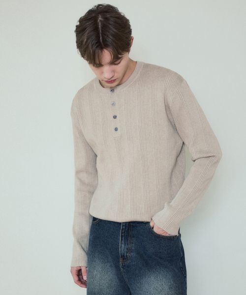Овервейз рибд хенли‑никит белый Beige (WC25_KN04)