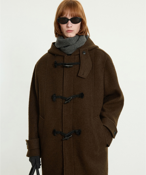 Wool Boucle Duffle Coat (Brown) TNCO5F104W2（チェスターコート