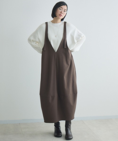 Paradise Picnic（パラダイスピクニック）の「cloche 前後着用ジャンバースカート（ジャンパースカート・レディース・ブラック/ブラウン・FREE）」の2枚目の写真
