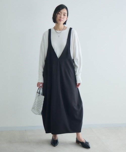 Paradise Picnic（パラダイスピクニック）の「cloche 前後着用ジャンバースカート（ジャンパースカート・レディース・ブラック/ブラウン・FREE）」の6枚目の写真
