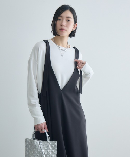 Paradise Picnic（パラダイスピクニック）の「cloche 前後着用ジャンバースカート（ジャンパースカート・レディース・ブラック/ブラウン・FREE）」の8枚目の写真