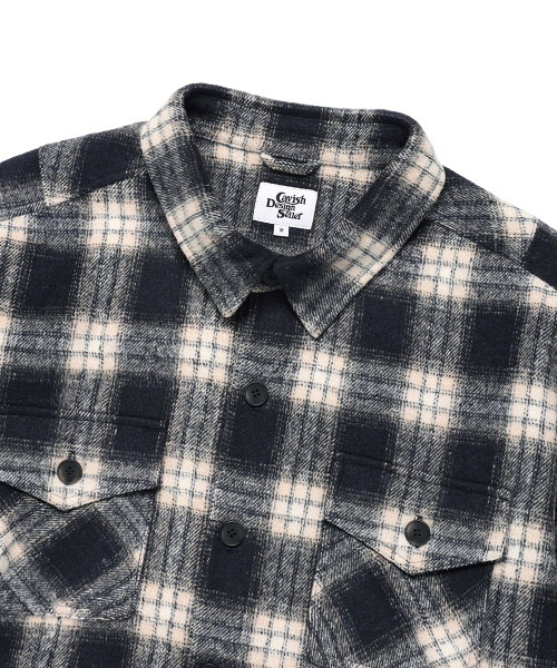 Cavish（カビシ）の「CHECK SHIRT JACKET NAVY(CV2EFUW320A)（シャツ/ブラウス・レディース・ネイビー・MEDIUM/LARGE）」の3枚目の写真