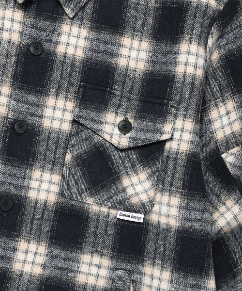 Cavish（カビシ）の「CHECK SHIRT JACKET NAVY(CV2EFUW320A)（シャツ/ブラウス・レディース・ネイビー・MEDIUM/LARGE）」の4枚目の写真