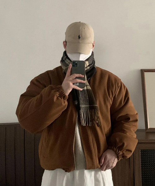 NUS(ナス)の「YEI Suede Padding Jacket (camel)(ダウンジャケット/コート・メンズ・その他・FREE)」の1枚目の写真