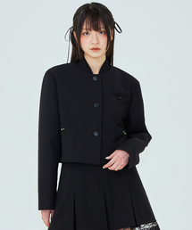 PLASMASPHERE（プラズマスフィア）の「ブラックコサージュジャケット（シングルジャケット）（テーラードジャケット）」