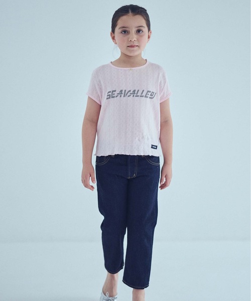 SEA（シー）の「SEAVALLEY アイレットフライス ショートスリーブトップ（Tシャツ/カットソー・レディース・ピンク/ホワイト/グレー・ONE SIZE）」の4枚目の写真